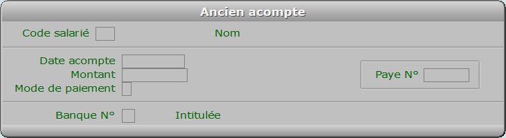 Fiche ancien acompte - ICIM PAYE