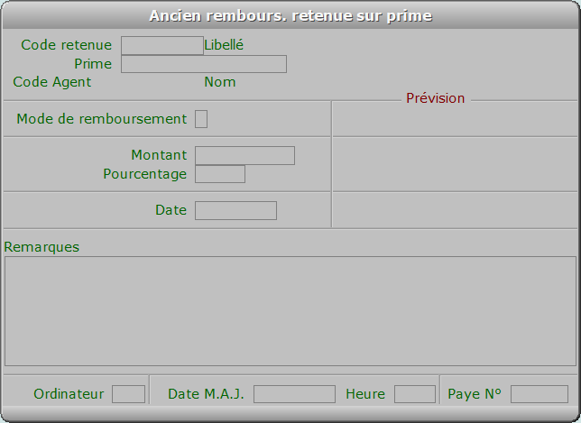 Fiche ancien rembours. retenue sur prime - ICIM RESSOURCES HUMAINES
