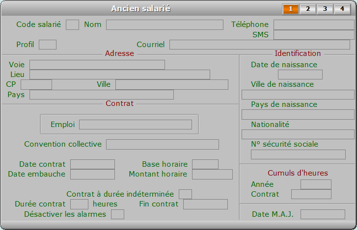 Fiche ancien salarié - page 1 - ICIM PAYE