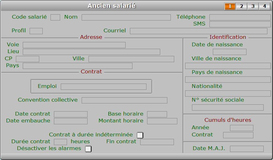 Fiche ancien salarié - page 1 - ICIM RESSOURCES HUMAINES