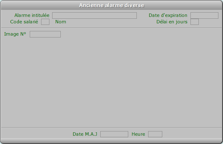 Fiche ancienne alarme diverse - ICIM PAYE