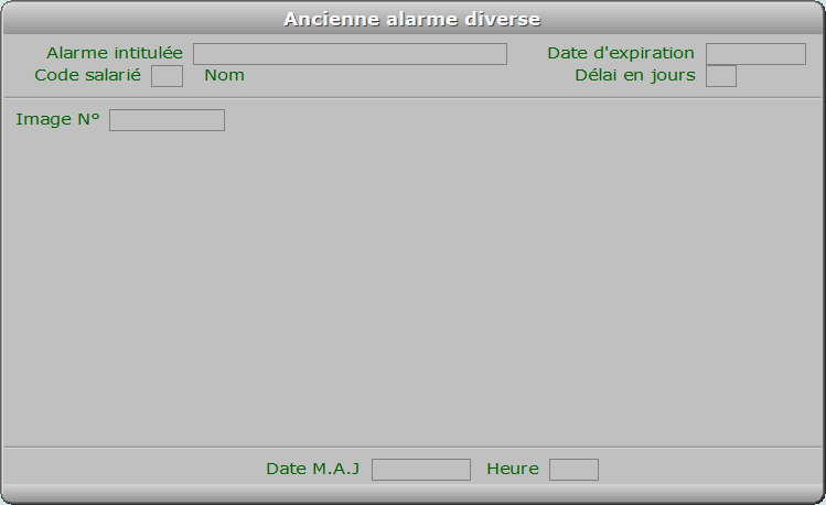Fiche ancienne alarme diverse - ICIM PAYE