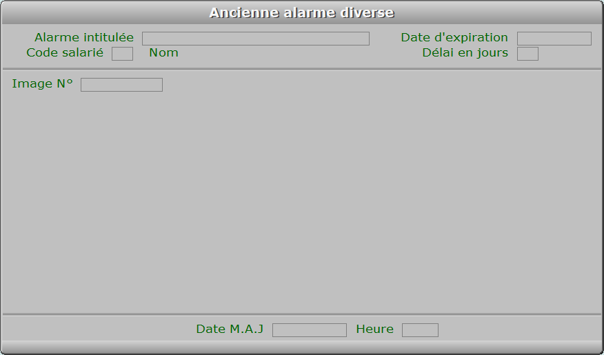 Fiche ancienne alarme diverse - ICIM PAYE