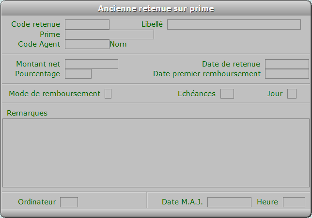 Fiche ancienne retenue sur prime - ICIM RESSOURCES HUMAINES
