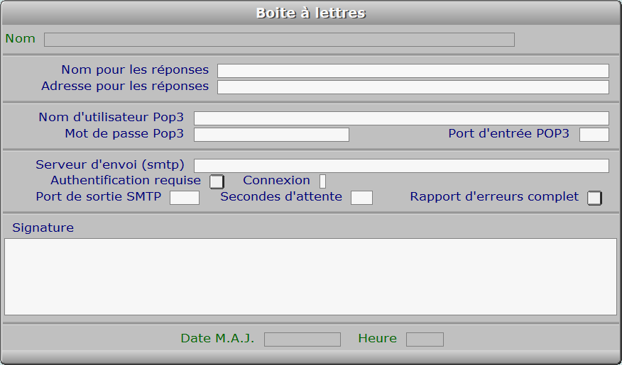 Fiche boite à lettres - ICIM SYSTEME