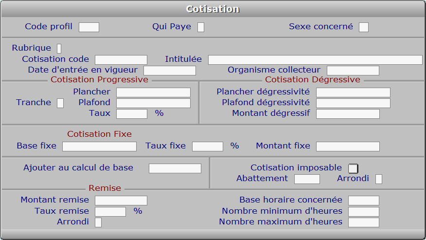 Fiche cotisation - ICIM PAYE