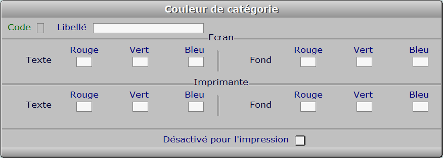 Fiche couleur de catégorie - ICIM COURSE