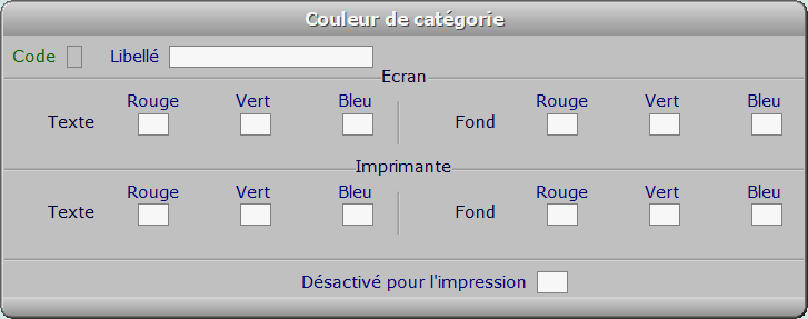 Fiche couleur de catégorie - ICIM COURSE