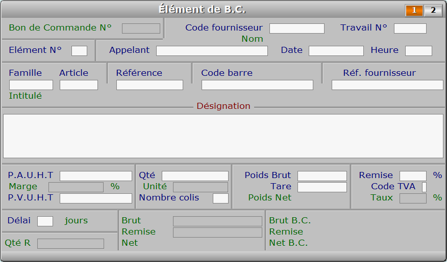 Fiche élément de B.C. - page 1 - ICIM STOCK