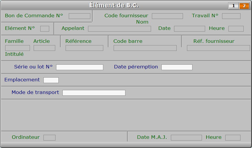 Fiche élément de B.C. - page 2 - ICIM STOCK