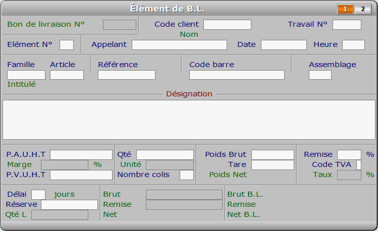 Fiche élément de B.L. - page 1 - ICIM STOCK