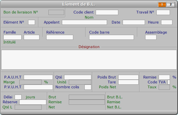 Fiche élément de B.L. - page 1 - ICIM STOCK