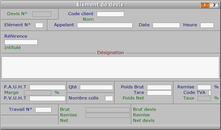 Fiche élément de devis - page 1 - ICIM IMPRIMERIE