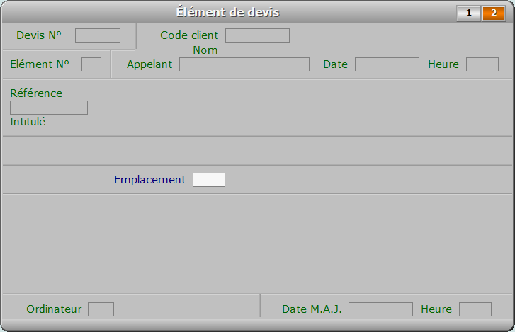 Fiche élément de devis - page 2 - ICIM FACTURATION