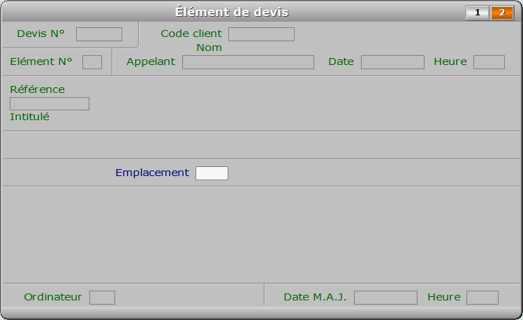 Fiche élément de devis - page 2 - ICIM FACTURATION