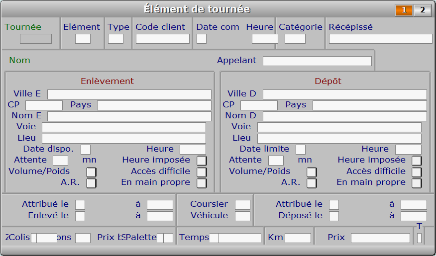 Fiche élément de tournée - page 1 - ICIM COURSE