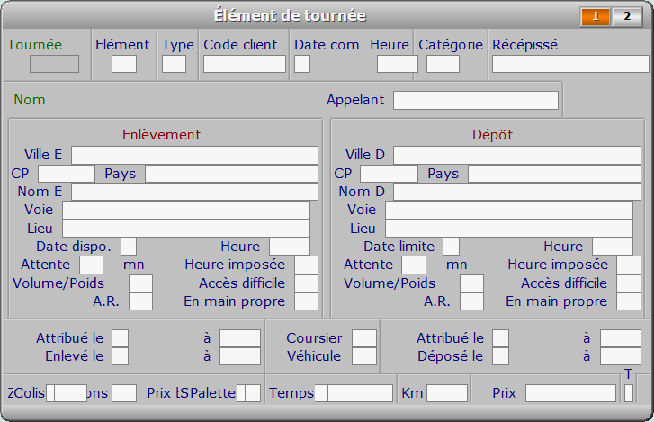 Fiche élément de tournée - page 1 - ICIM COURSE