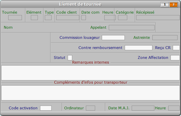 Fiche élément de tournée - page 2 - ICIM COURSE