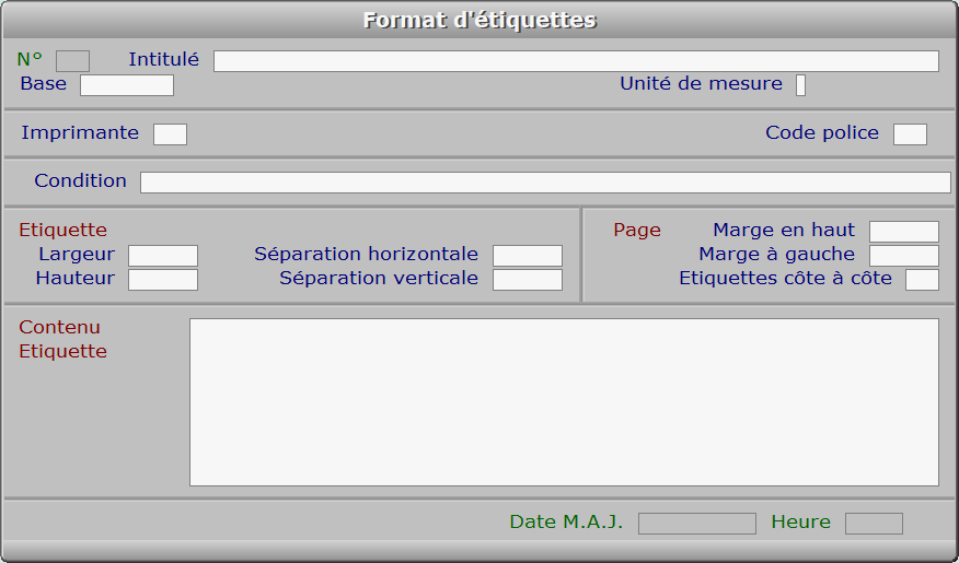 Fiche format d'étiquettes - ICIM SYSTEME