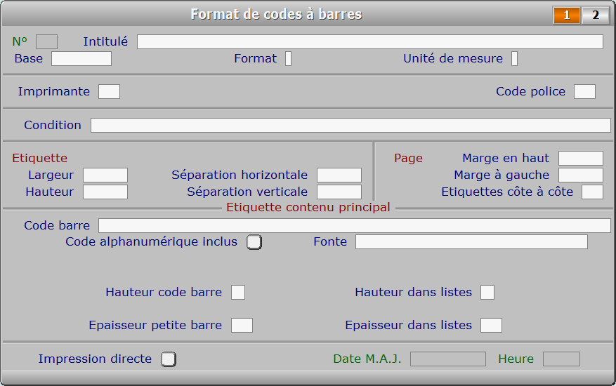 Fiche format de codes à barres - page 1 - ICIM SYSTEME