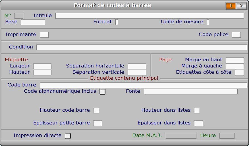 Fiche format de codes à barres - page 1 - ICIM SYSTEME