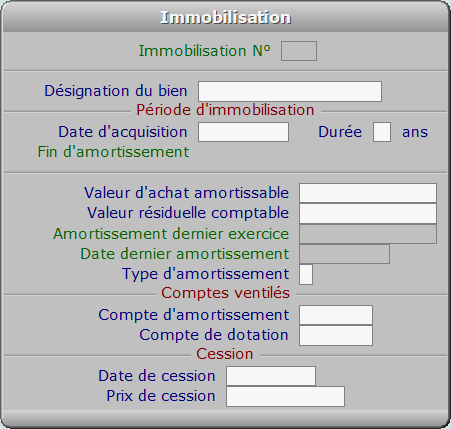 Fiche immobilisation - ICIM COMPTABILITE