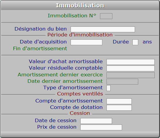 Fiche immobilisation - ICIM COMPTABILITE