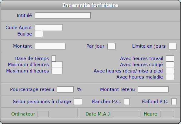 Fiche indemnité forfaitaire - ICIM RESSOURCES HUMAINES