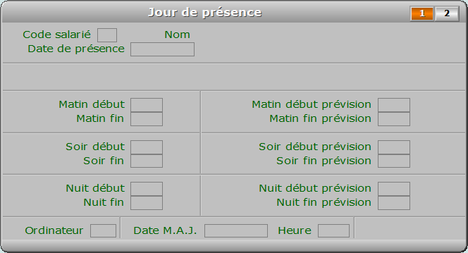 Fiche jour de présence - page 1 - ICIM PAYE