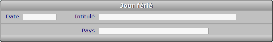 Fiche jour férié - ICIM SYSTEME