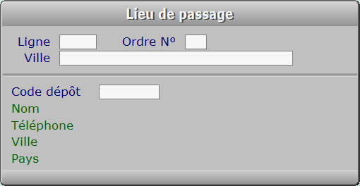 Fiche lieu de passage - ICIM MESSAGERIE