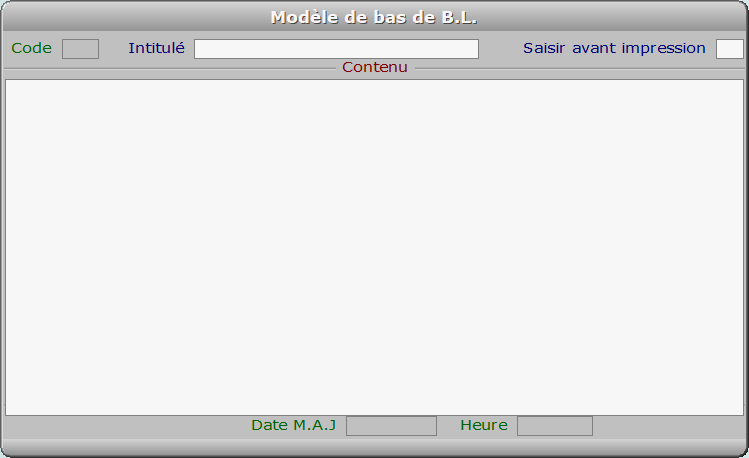 Fiche modèle de bas de B.L. - ICIM STOCK