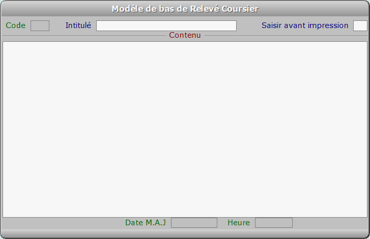 Fiche modèle de bas de Relevé Coursier - ICIM COURSE