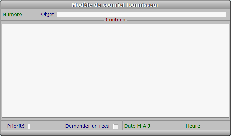 Fiche modèle de courriel fournisseur - ICIM COURSE