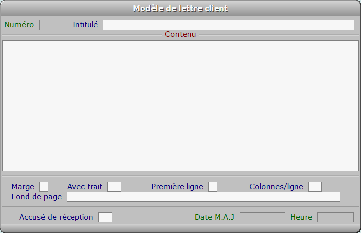 Fiche modèle de lettre client - ICIM COURSE