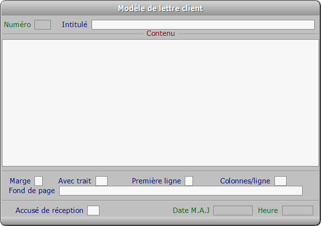 Fiche modèle de lettre client - ICIM COURSE