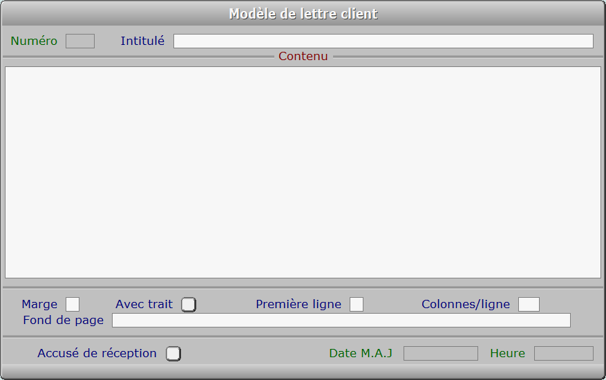 Fiche modèle de lettre client - ICIM MESSAGERIE