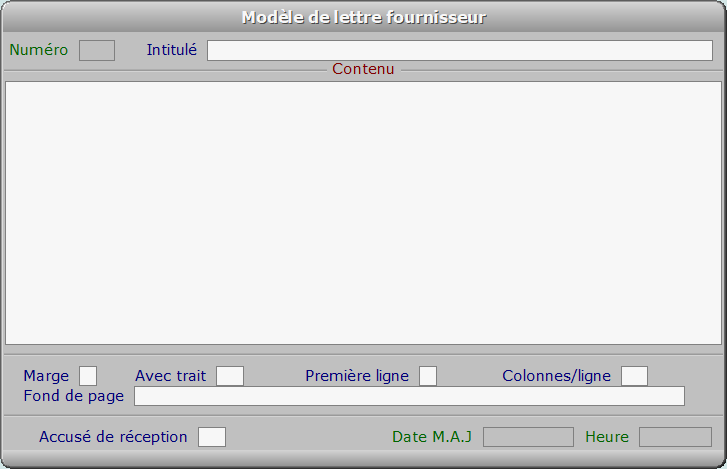 Fiche modèle de lettre fournisseur - ICIM MESSAGERIE