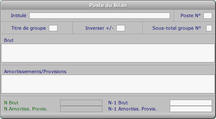 Fiche poste du Bilan - ICIM COMPTABILITE