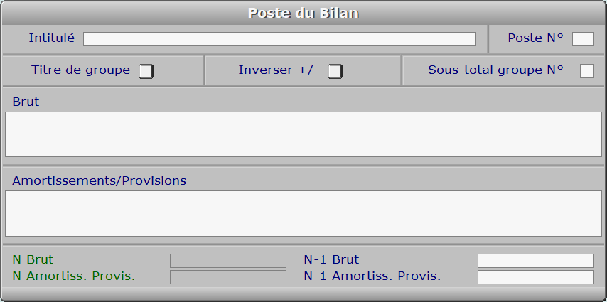 Fiche poste du Bilan - ICIM COMPTABILITE