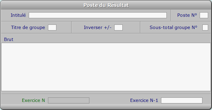 Fiche poste du Résultat - ICIM COMPTABILITE