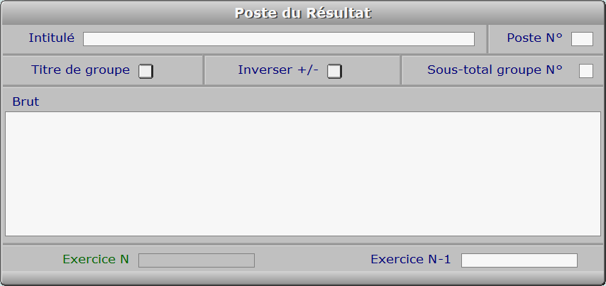 Fiche poste du Résultat - ICIM COMPTABILITE