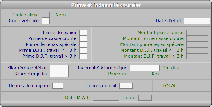 Fiche prime et indemnité coursier - ICIM COURSE
