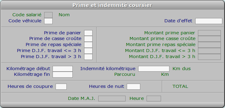 Fiche prime et indemnité coursier - ICIM COURSE