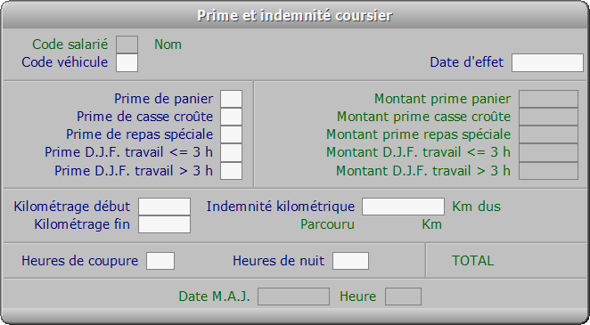 Fiche prime et indemnité coursier - ICIM COURSE