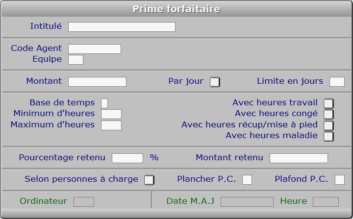 Fiche prime forfaitaire - ICIM RESSOURCES HUMAINES