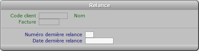 Fiche relance - ICIM FACTURATION