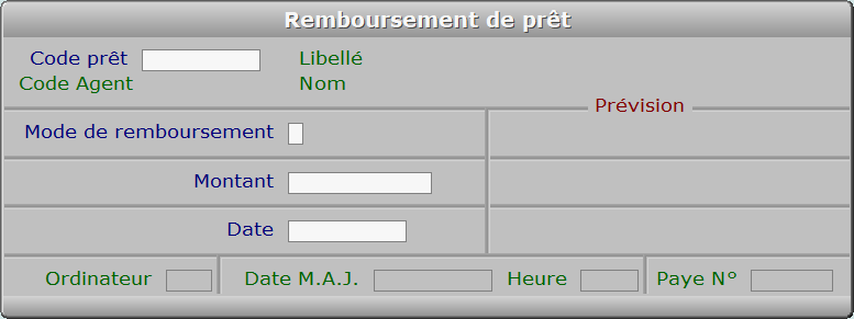 Fiche remboursement de prêt - ICIM RESSOURCES HUMAINES