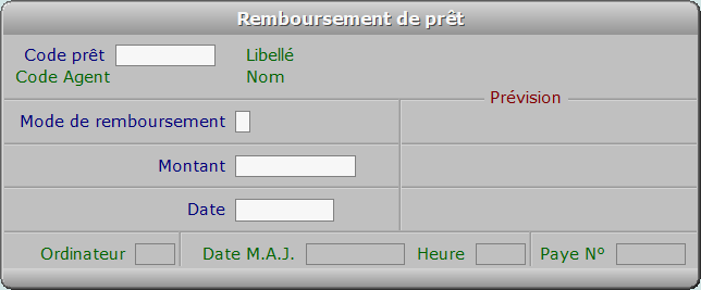 Fiche remboursement de prêt - ICIM RESSOURCES HUMAINES