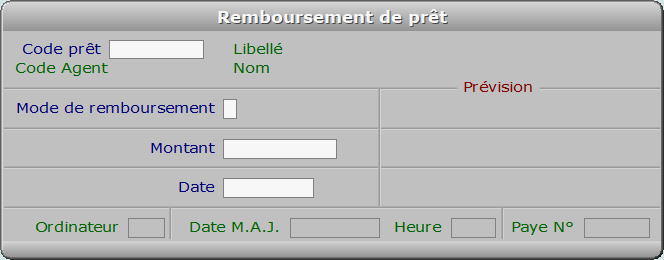 Fiche remboursement de prêt - ICIM RESSOURCES HUMAINES